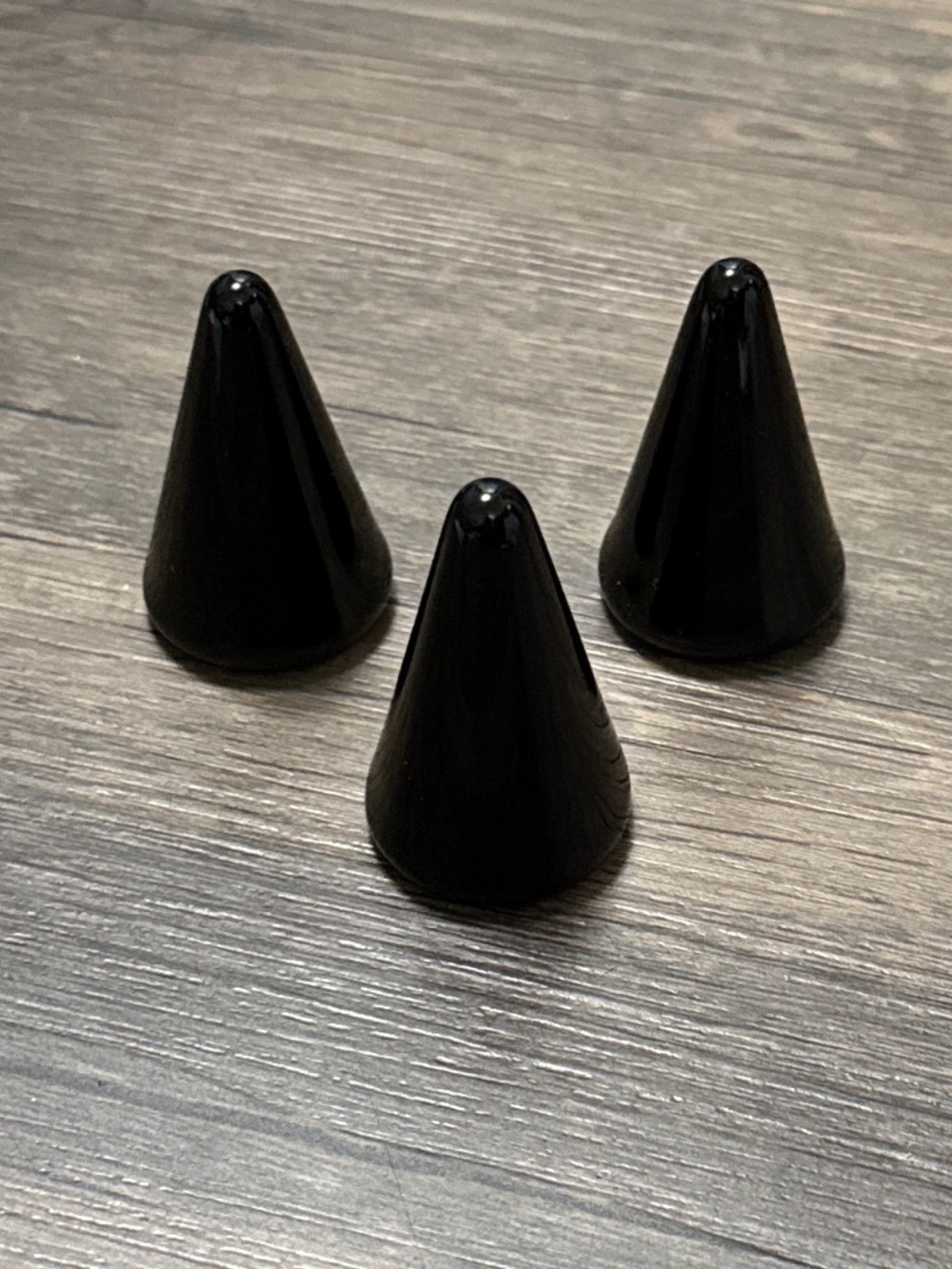 Set of 3 - Black Ceramic Ring Holders